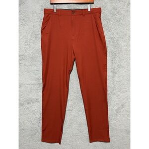 JWM Mens Athletic Pants 38x34 Water Resistant UPF 50+ Golf Joggers Orange